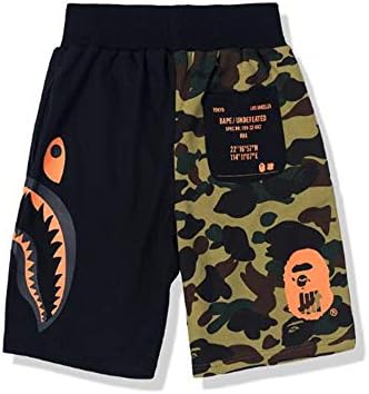Men's Bape Summer Colorblock Camouflage Printed Cotton Casual Shorts Beach Shorts