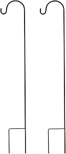 Cabilock 2PCS Shepherds Hooks Heavy Duty Plant Hanger Iron Metal Hanger Hook Thick Hummingbird Bird Feeder Pole for Wedding Christmas Outdoor Lantern Flower Basket 90cm