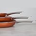 Imperial Home Copper Aluminum Frying Pans - 3 pc Nonstick Fry Pan Set - 8