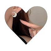 Allereyae Vintage Crystal Crescent Moon Earrings Rhinestone Moon Earring Silver Moon Stud Earrings Sparkly Moon Earrings Jewelry for Women