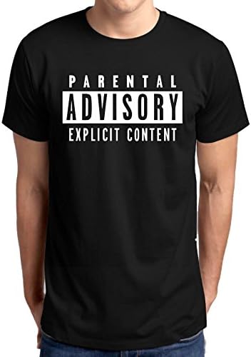 Printed Black T-Shirt Parental Advisory Explicit Content