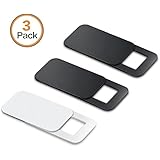 Tintelek Webcam covers (3 Pack) Camera Cover for iPhone, iPad, Laptop, Mac, Tablet, Desktops (2 Black+1 White)