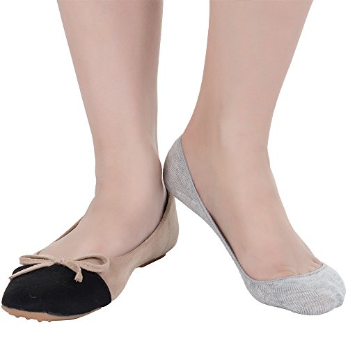 Ndoobiy 6 Pairs Women's No Show Socks Nonslip Invisible Low Cut Liner Summer Socks for Flats High Heels W1-Small Asst1