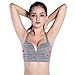 ROPALIA Seamless Yoga Sports Bra No Rims Padded Push Up Racerback Fitness Tank Top Light Grey L
