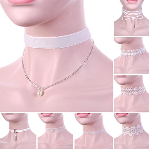 Swyss 8Pieces Choker Necklace Set Velvet Classic Gothic Tattoo Lace Choke Charm Jewelry Accessories New HOT Fashion