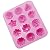 PsmGoods 12 Cavities Flower Silicone Cake Mold Tray Bread Chocolate Jelly Candy Baking Mould DIY Mold (Pink)