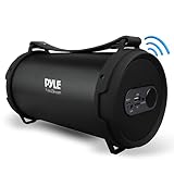 Pyle Portable Speaker, Boombox, Bluetooth Speakers, Rechargeable Battery, Surround Sound, Digital Sound Amplifier, USB/SD/FM Radio, Wireless Hi-Fi Active Stereo Speaker System in Black (PBMSPG7)