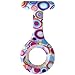 Top Plaza Women's Girls' Fashion Floral Nurse Clip-on Fob Brooch Silicone Jelly Hanging Pocket Watch with Different Replacement Brooch Case Covers (Pack of 9)