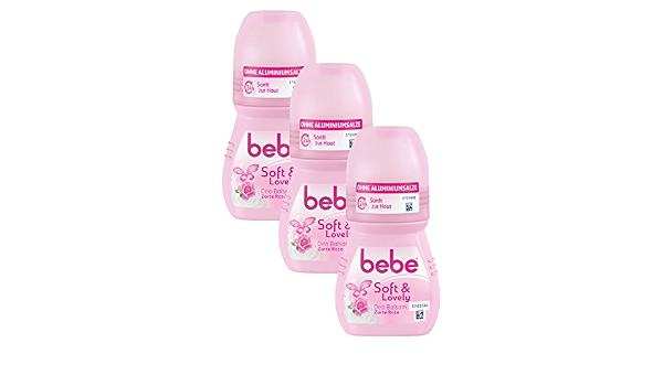 Bebe Soft Lovely Deo Balsam Roll On Zarte Rose Mjuk Deo Roller Utan Aluminium Med Delikat Roseguld 24 Timmar Tillforlitligt Skydd Mot Kroppslukter 3 X 50 Ml Amazon Se Skonhet