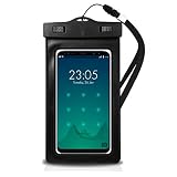 EcoGear FX Waterproof Phone Bag Pouch - Universal IPX8 Water Proof Cell Phone Dry Bag for iPhone X/8/8plus/7/7plus/6s/6/6s Plus Samsung Galaxy s8/s7 Google Pixel HTC10 (Black 2-Pack)