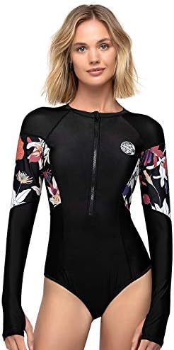 AXESEA Womens Long Sleeve Rash Guard Hooded One Piece Swimsuit Sun