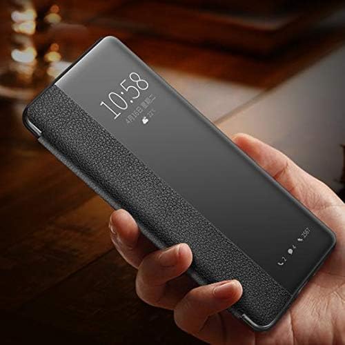 Axxeum Window Leather Smart Flip Case for Samsung Galaxy A30S / A50 / A50S (Black)