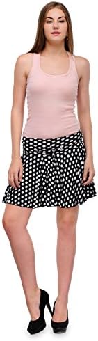 Hazle Avenue Women's Layered Polka Print Above Knee Length Skirt