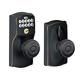 Schlage FE595 CAM 716 16-211 10-063 Camelot by Georgian Keypad Knob with Flex Lock, Aged Bronze