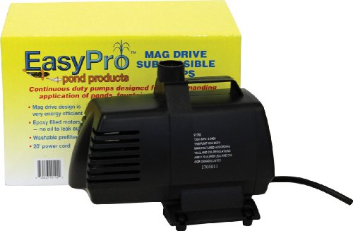 EasyPro EP1750 Submersible Mag Drive Pond Pump, Max Flow 1750 Gallons-Per-Hour