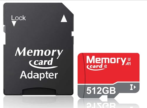 New Micro Card MicroSD Card 512GB and Adapter Kit,Full HD & 4K UHD Card Class10 U1 High Speed for Camera/Phone/Tachograph,Tablet