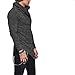 F.Honey Men's Side Pocket Turndown Collar Swag Curved Hem Long Sleeve Cowl Hip Hop Hipster Slim T-Shirt Blouse (M, Grey)