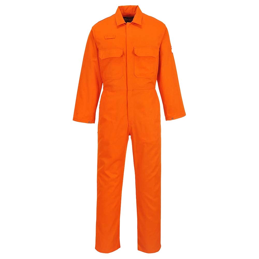 Portwest BIZ1 Mens Heat Flame Resistant Welding Overalls Bizweld FR Protective Boiler Suit Work Coveralls Durable Workwear Mechanics Warehouse Garages Orange, 4X-Large