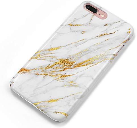Pastel Bay Case Compatible iPhone 8 Plus/7 Plus White Gold Marble Slim Shockproof Flexible TPU Soft Rubber Silicon Cover Compatible iPhone 8 Plus/7 Plus/6S Plus/6 Plus(5.5")
