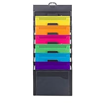 Smead Cascading Wall Organizer, 6 Pockets, Letter Size, Gray/Bright (92060)