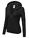 JJ Perfection Women's Solid Knit Stretch Long Sleeve Zip Up Hoodie Jacket
