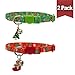 BINGPET Christmas Cat Collar Breakaway with Bell and Charm, Safety Adjustable Kitten Collars 2 Pack
