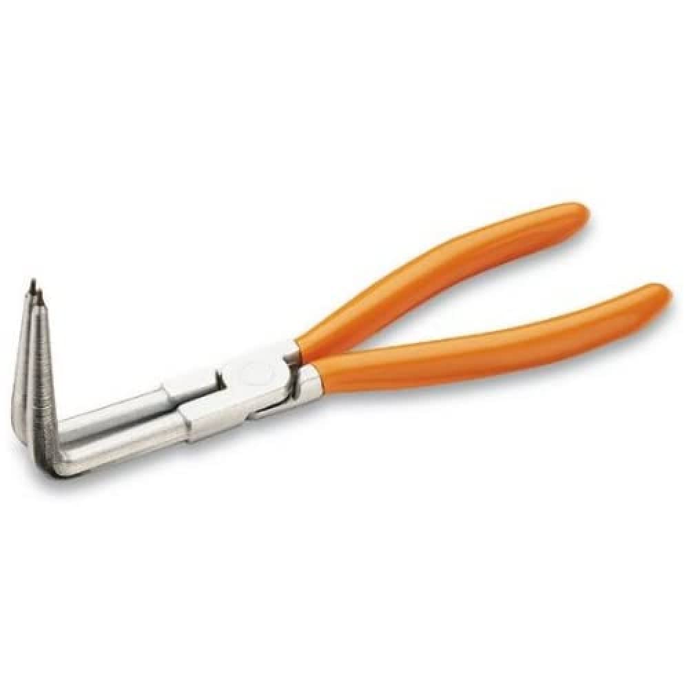 Beta 10340320 Model 1034 L Nose Pliers For Elastic Safety Rings, Holes Pvc-coated Handles for 40-100mm Circlips, 90deg, 192mm Curved Long