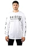 Icer Brands NFL Oakland Raiders Men's T-Shirt Active Basic Long Sleeve Tee Shirt, Large, White