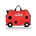 Trunki Ride-On Kids Suitcase | Tow-Along Toddler Luggage | Carry-On Cute Bag with Wheels | Kids Luggage and Airplane Travel Essentials: Harley Ladybug Red