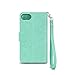 iPhone 7 Case - IZENGATE [Classic Series] Wallet Cover PU Leather Flip Folio with Stand (Mint)