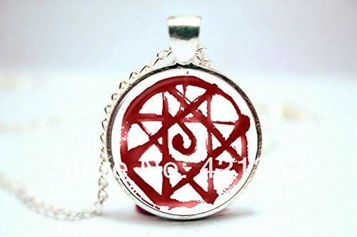 Pretty Lee 2015 Fashion Fullmetal Alchemist Inspired Blood Seal Necklace Glass Photo Cabochon Necklace Christmas gift