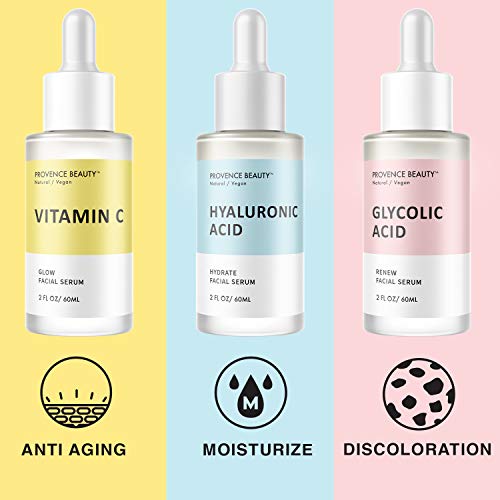 Rejuvenating Glycolic Acid Face Serum Hyaluronic Acid, Vitamin C and
