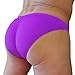 Summer Code Men's Sexy Bikini Brief Elastic Silky Ruched Back Underwear Swimwear Purple