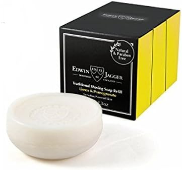 Edwin Jagger Limes & Pomegranate Natural Traditional Shaving Soap 3 pack refill