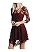 CA Fashion Women's 3/4 Sleeve Twinset 2 PCs Lace Asymmetrical Hem Dress