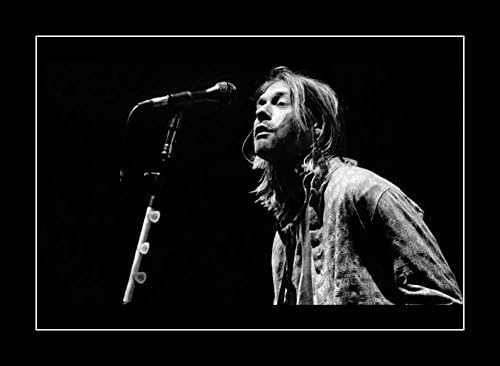 8 x 10 All Wood Framed Photo Kurt Cobain Singing
