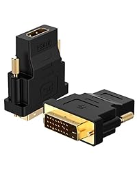 Rankie cable DVI recubierto con oro a HDMI para TV en HD. Convertidor adaptador macho a hembra (2 unidades), Negro