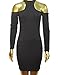 Allegrace Womens Long Sleeves Sexy Off Shoulder Bodycon Party Bandage Club Dresses Black S