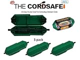 3pk Green Extension Cord Safety Cover with Water-Resistant Seal for Cord Fastening, Cord Retention and Management