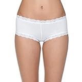 Hanky Panky Organic Cotton Boyshort with Lace 891281P - White - Medium