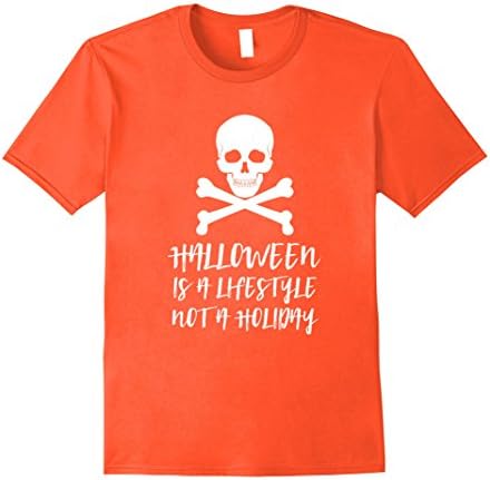 Mens Halloween is a LIfestyle Not a Holiday T-Shirt with Skull 3XL Orange