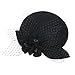 Lawliet Womens Socialite Flower Black Pearl Wool Felt Fascinator Pillbox Tilt Hat A044
