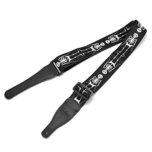 Guitar Strap Adjustment Skull heat transfer Printing guitar