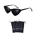Davachi Cat Eye Clout Goggles Sunglasses Vintage Mod Style Retro Kurt Cobain Cateye Set White, Pink, Black