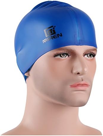 MIREN Premium Silicone Swim Cap,Lightweight and Comfortable,Suitable for Adults and Kids,Recreational,Competitive and Fitness Swimmers,Dark Blue