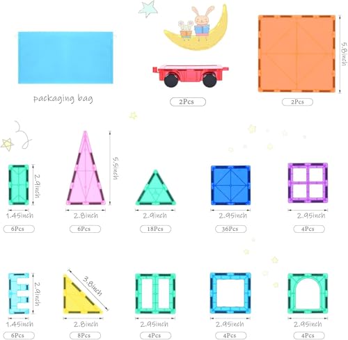 Katiago Magnetic Construction Kids Toy 100 Pieces Educational Building Game Gift for Boys and Girls Magnetic Toys Stronger Blocks Building Games STEM 3 Years +