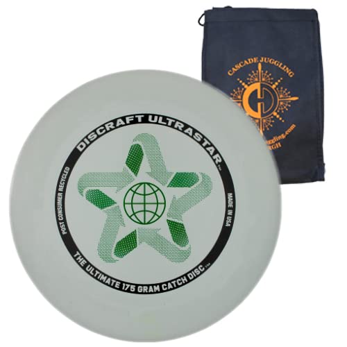 Discraft Ultrastar 175g Flying Disc - Ultimate Frisbee Competition Spec - Includes Cascade Juggling Bag (Recycled Stone)