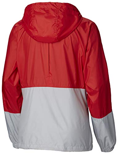 Columbia Women's Plus Size Flash Forward Windbreaker, Cherrybomb/Cirrus Grey 1X