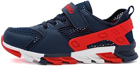 KKIDSS Boys Girls Ventilation Velcro Kids Running Shoes Sandals Sneakers Deep Blue 13.5 M Little Kid