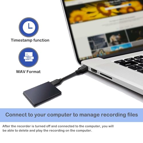 Feloyal Voice Recorder 64GB Professional Recorder with Voice Activation 60 Hours of Recording USB Rechargeable Voice Recorder for Meetings Interviews Lessons